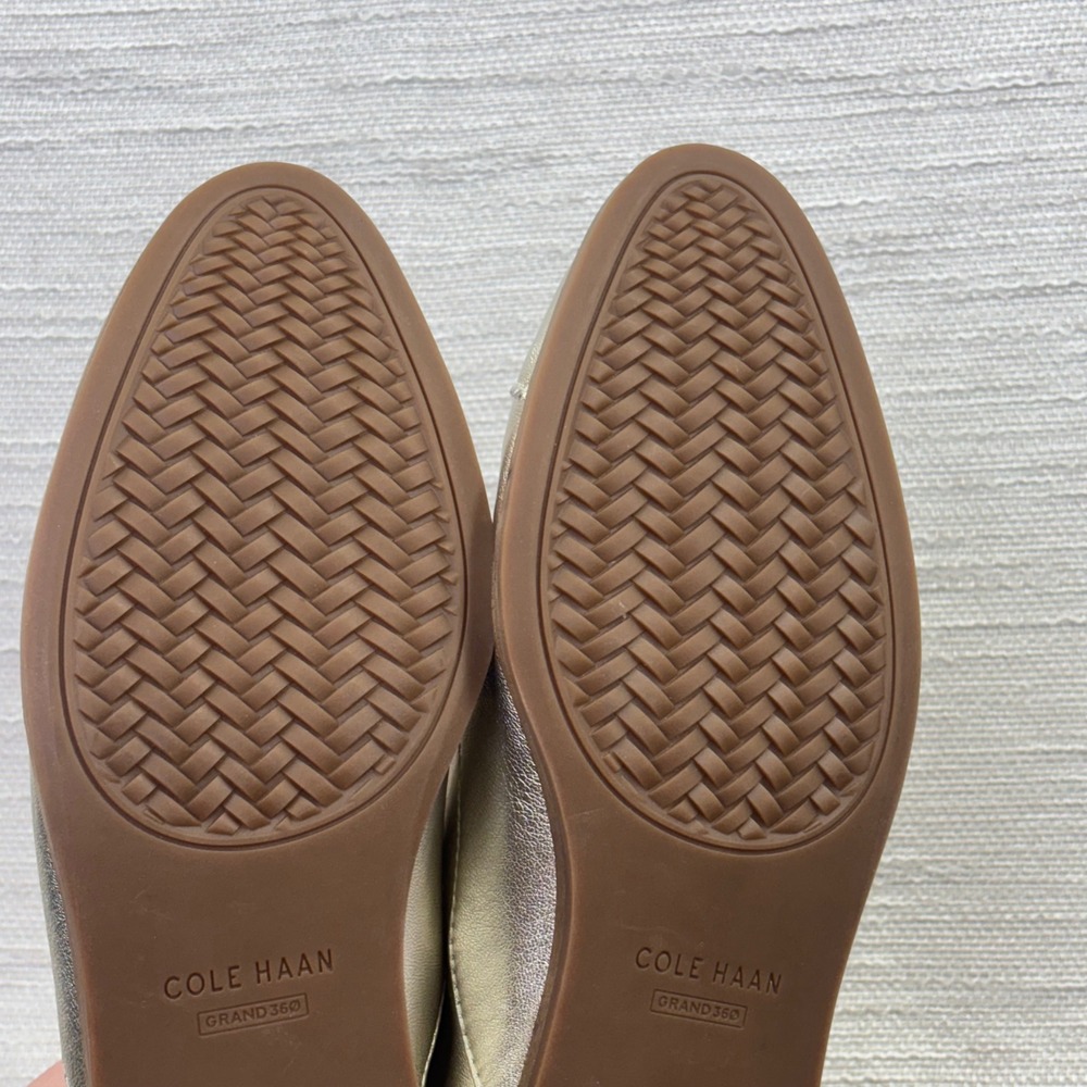 Cole Haan Grand 360 Gold Metallic Leather Oxford Shoes W20351 Womens 6B - Picture 5 of 11
